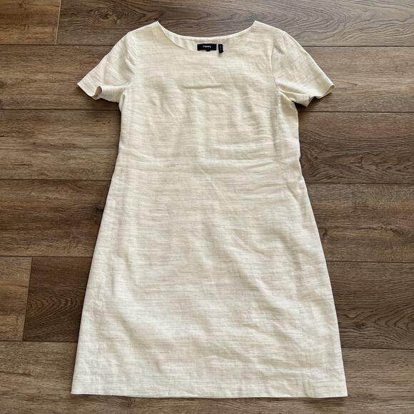 Theory Panel Shift Dress Womens Small Linen Blend Pull Over Lined Classic Office - Picture 8 of 8